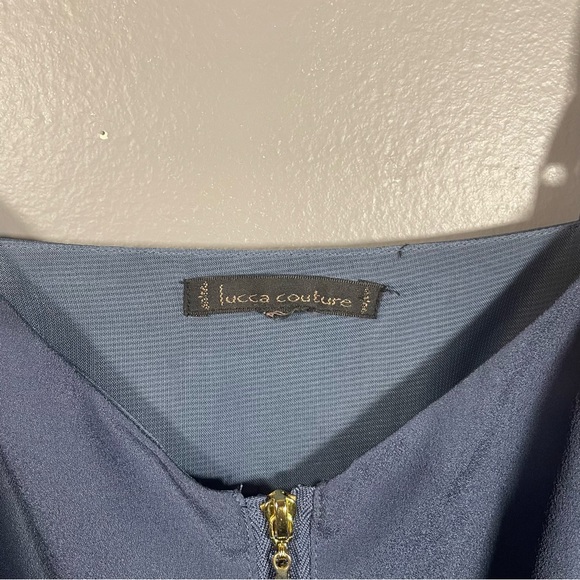 Lucca Couture Short Romper Jumpsuit Tank Top and Short Blue (S) - Picture 3 of 5